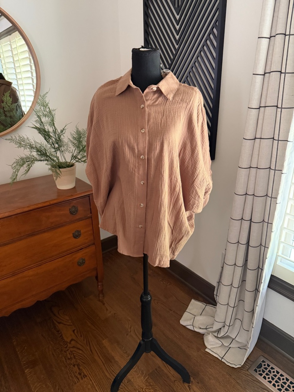 Andree by Unit brown guaze poncho top small